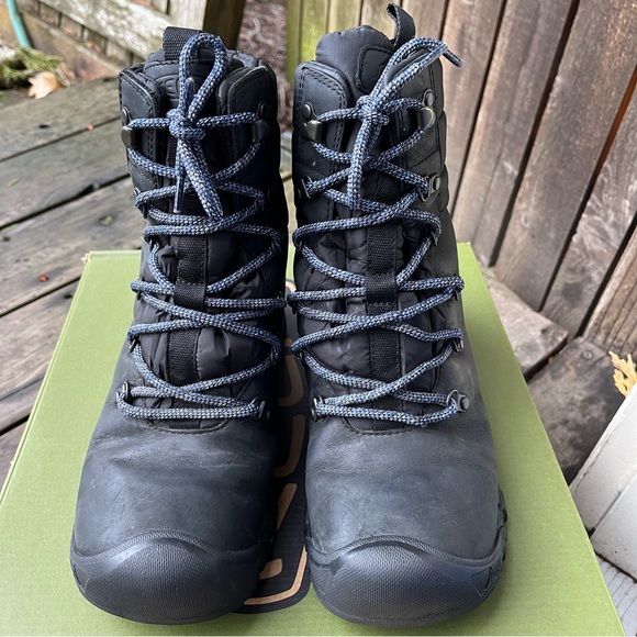 Keen Wm’s Greta Waterproof Black Insulated Lace Up Hiking Boots Sz 8US/38.5 EU - Picture 6 of 16